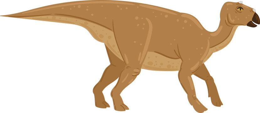 Iguanodon dinosaur walking on white background illustration