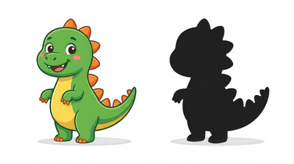 Fototapeta premium Playful Cartoon Dinosaur Character with Bright Colors and Friendly Appearance