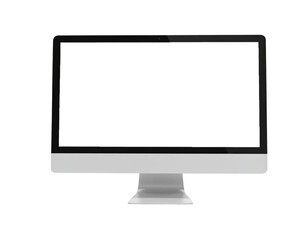 Fototapeta premium Modern widescreen computer monitor with blank screen isolated on a transparent background png display