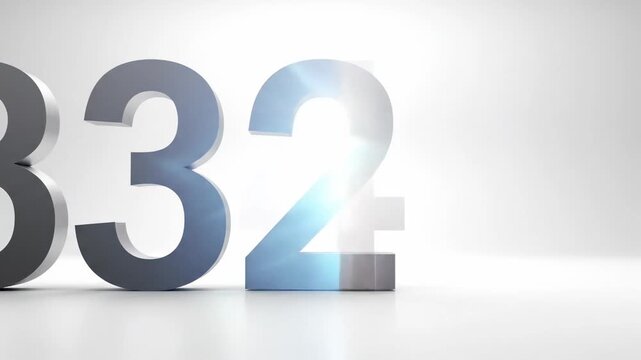 Video of seven day countdown title sequence featuring sleek animated typography over seamless white background, corporate launch and webinar promo theme.