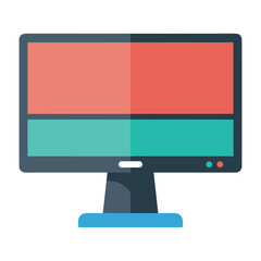 colorful computer monitor with red and green screen