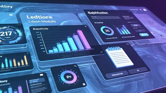 This video showcases a futuristic educational platform UI with responsive touch gestures and immersive interface transitions, highlighting innovation in digital learning and interactive study tools.