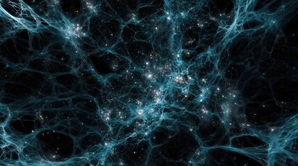 Fototapeta premium Abstract representation of the cosmos, highlighting cosmic webs and bright galaxies 