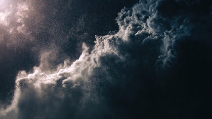 Fototapeta premium Dramatic Storm Clouds Gathering at Sunset with Dark Sky Phenomenon.