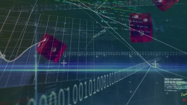 Animation of data processing over dices