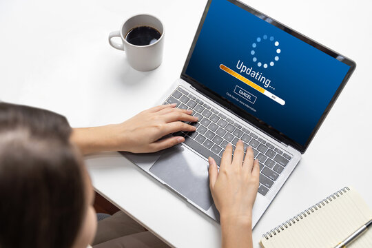 Software update on computer for brisk version of device software upgrade
