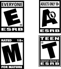 ESRB Video Game Content Rating System Icons Collection © Kajonboy