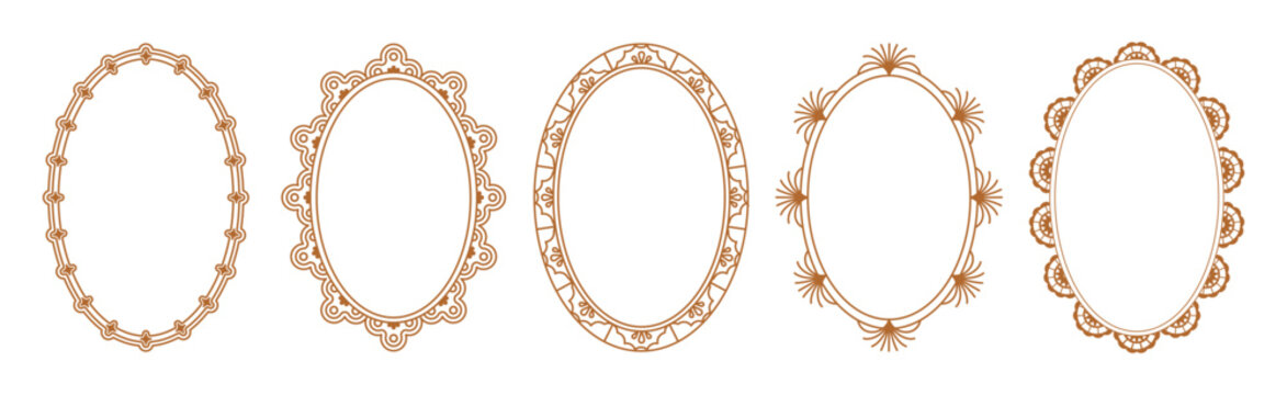 Vector graphic design, lace linear border and frame with copy space for text, logo, monogram, minimal trendy stationery and brand packaging template