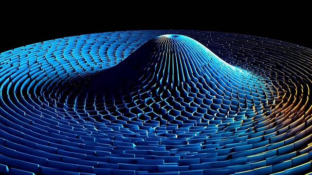 Digital technology blue wave grid abstract background