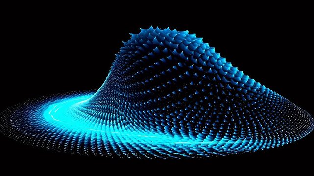 Digital technology blue wave grid abstract background