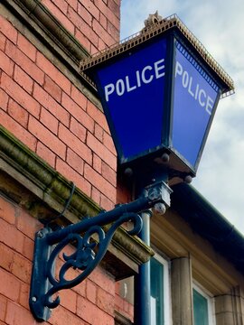 Traditional blue police lantern