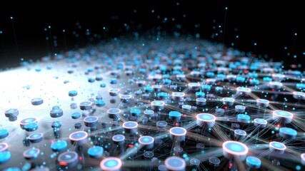 Obraz premium Abstract Visualization of Deep Neural Network Connectivity in AI Systems