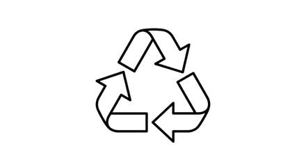 Obraz premium Minimalist black and white recycle symbol vector image representing environmental conservation sustainability and the global movement toward eco friendly waste management and green living practices