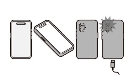 スマートフォンのモックアップイラスト © 秀晃 岡庭