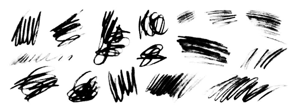 Abstract scribble scratch halftone line strokes. Hand-drawn doodle vector background. Rough brush mark squiggles. Grunge graphite sketch effect. Black messy charcoal backdrop. Punk graffiti scrawl bg