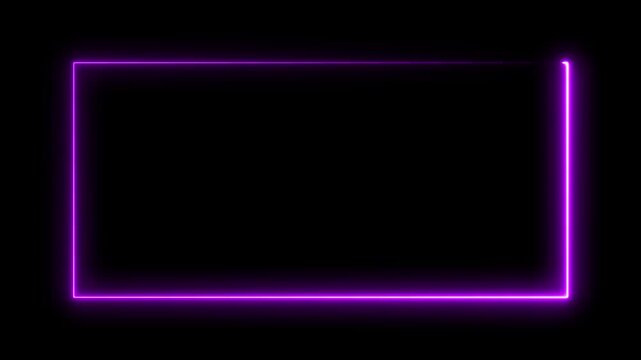 Animation of glowing neon rectangles neon rectangle border frame