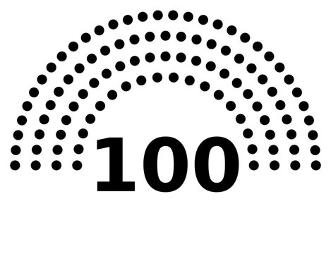 Hemicycle 100 seats - 8 rows