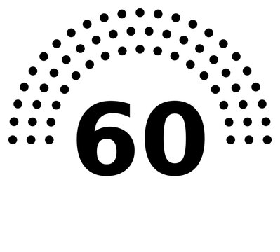 Hemicycle 60 seats - 8 rows