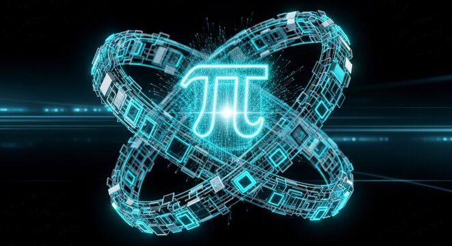 Mathematical Infinity Loop with Pi Symbol.