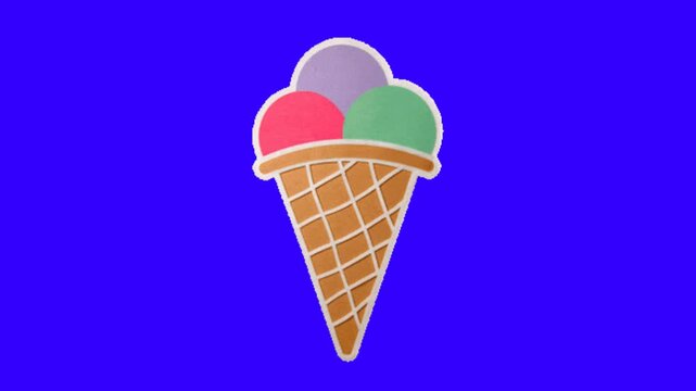 ice cream cone on blue screen