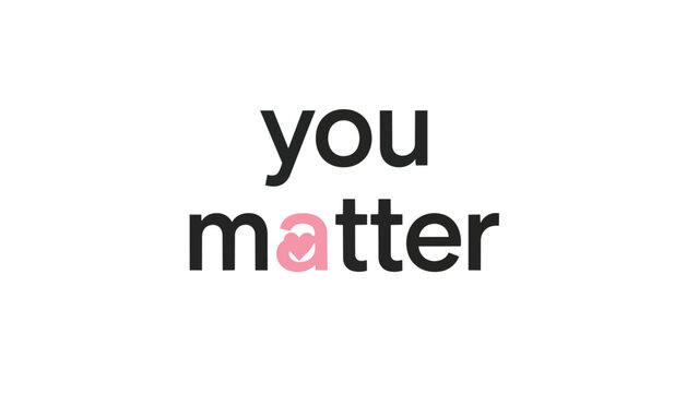 Empathetic affirmation promoting profound self-worth and a constructive mindset through unique typography