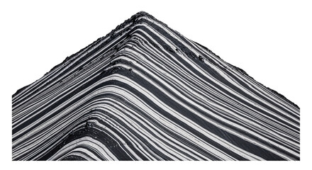 Black white striped mountain abstract geology texture