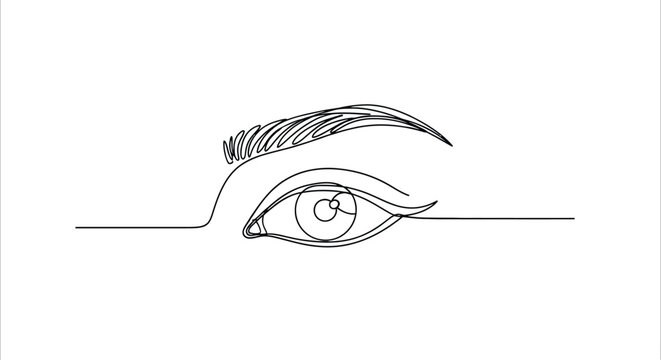 Eye and eyebrow line art minimalist beauty with a minimalist continuo