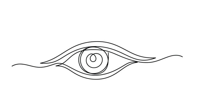 Abstract eye one line drawing minimalist design with single line