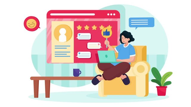 Customer Loyalty Review Animation Scene