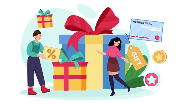 Customer Loyalty Rewards Animation Scene