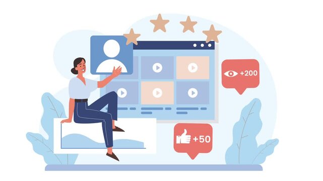 Social Media Profile Promotion Animation Scene