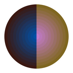 Obraz premium Abstract Split Circle Photo with Blue and Pink Concentric Layers