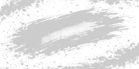 Fototapeta premium An abstract grunge background featuring a vintage black ink texture with distressed paint patterns and a dirty gray brush border design in a vector illustration