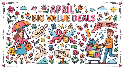 Obraz premium April Big Value Deals Sale Banner