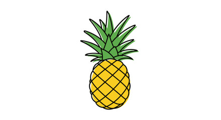 Obraz premium A colorful illustration of a pineapple.
