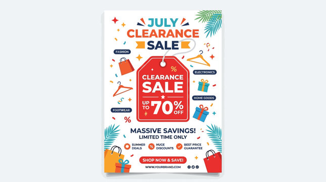 July Clearance Sale Poster Design