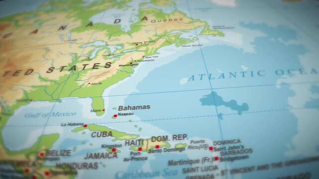 Geography World Map Flight Over Background