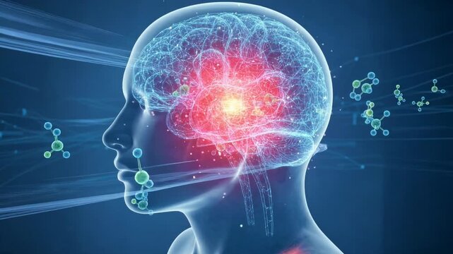 Human brain with highlighted red Neuroscience 