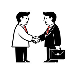 Fototapeta premium Businessmen Handshake Illustration on White Background