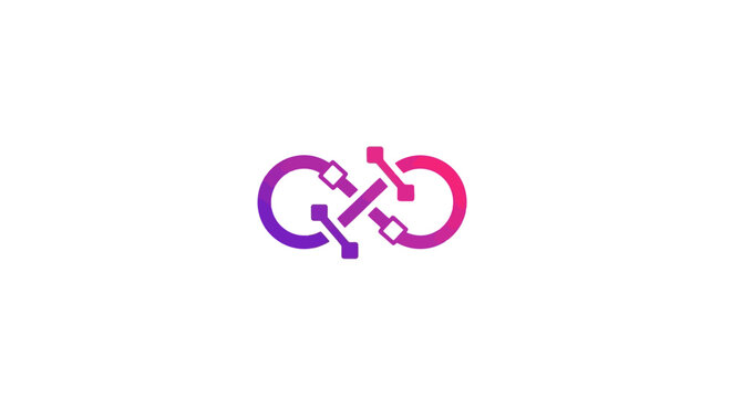 A stylized gradient logo of interlocking gears.