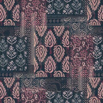 seamless paisley pattern Geometric batik creative design seamless floral pattern repeat pattern fabric print design abstract texture dark black colour background texture 