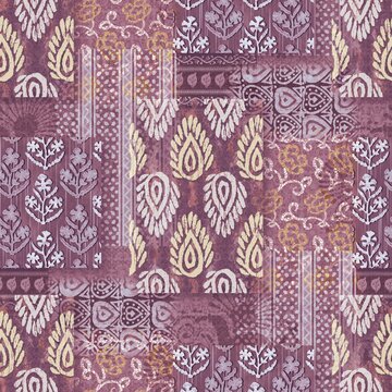 thai art pattern Geometric batik creative design seamless floral pattern repeat pattern fabric print design abstract texture dusty purple colour background texture 
