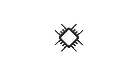 Obraz premium A black and white icon of a microchip.