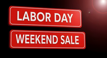Fototapeta premium Labor day weekend sale signs