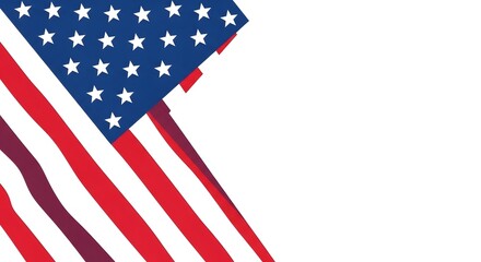 Fototapeta premium American flag waving in the wind with stars and stripes