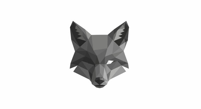 Low poly fox head illustration.