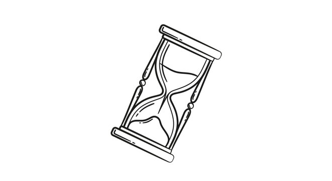 A simple line drawing of an hourglass.