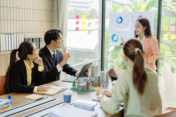 A group of business people met to discuss the situation in the real estate market.