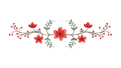 Obraz premium Small blossom floral divider botanical ornament