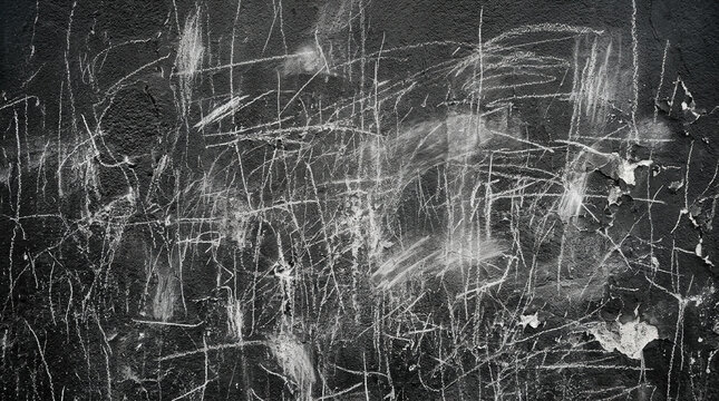 Close-up of a Blackboard Surface with Chalk Scratches and Marks for Educational Use